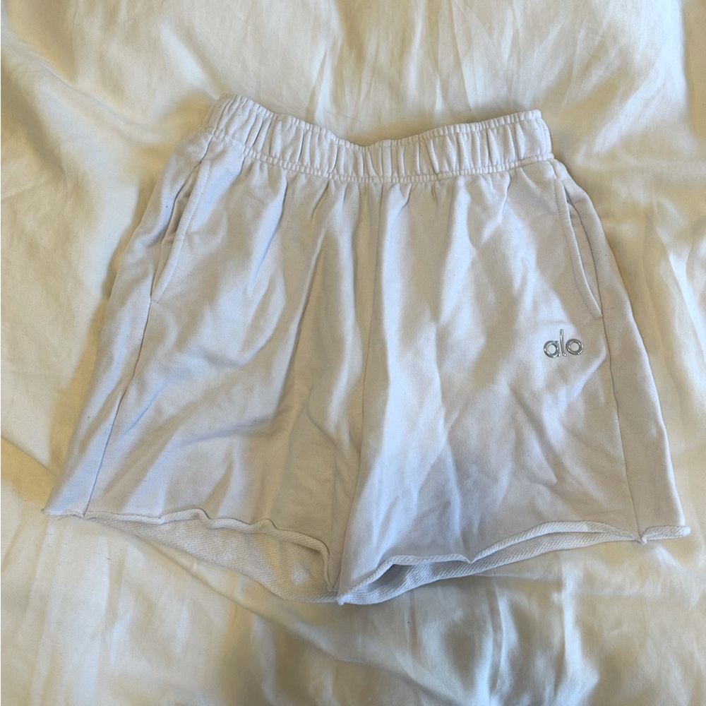Alo Yoga White Sweat Shorts XXS